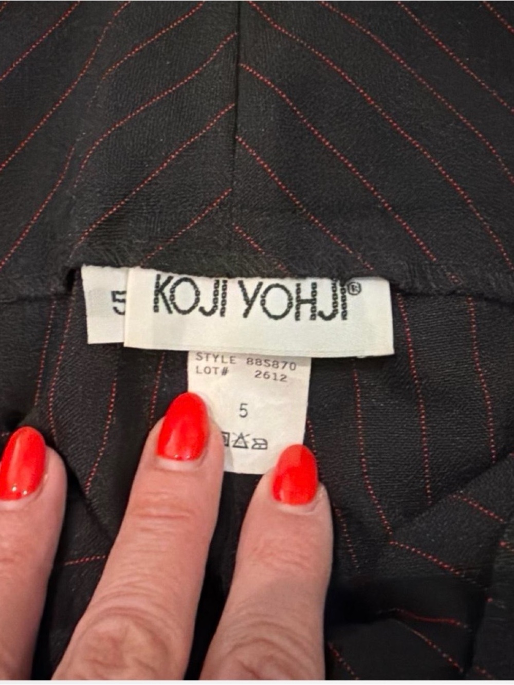 Yohji Yamamoto Black Trousers with Red Pinstripes NWT Y2K era  2000 wide leg - Picture 5 of 5